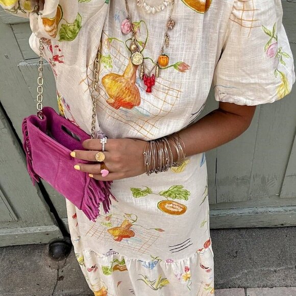 Apricot Casual Women's Elegant Printed Backless Boho Dress - Picture 4 of 11